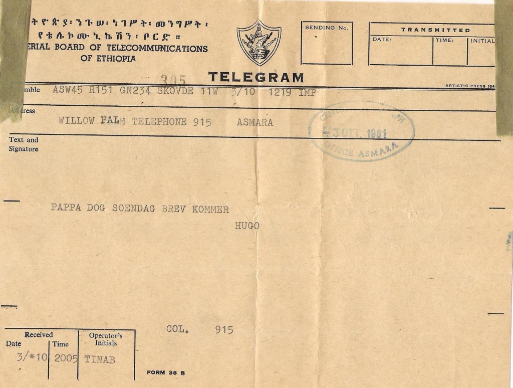 rudolfs dödstelegram fr Willow till Hugo